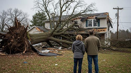 Storm damaged home in Bryant Arkansas needing restoration